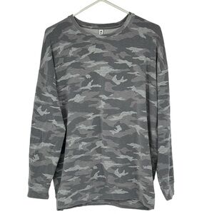 *Women’s Athleta XL Gray Camo Lux Tencel/Cotton/Modal/Spandex Balance Sweatshirt